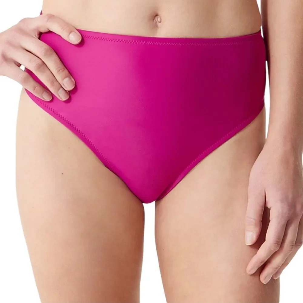 J Crew Radiant Fuchsia Hallie High Rise Bikini Bottom Sz XS NWT